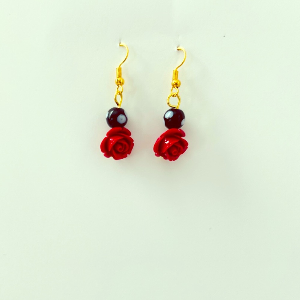 Red rose Conta di odjo earrings